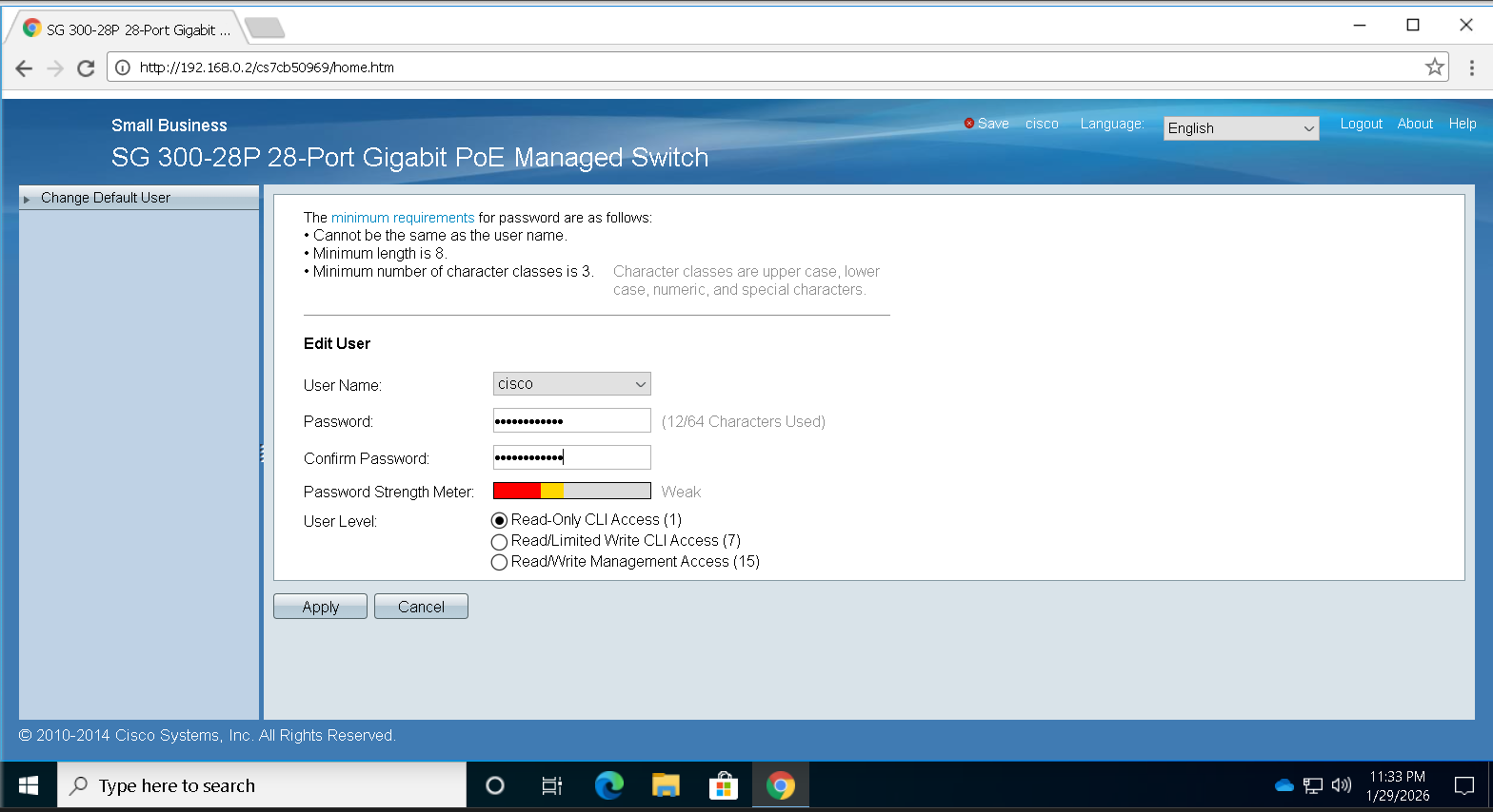 แก้ไขบัญชี cisco